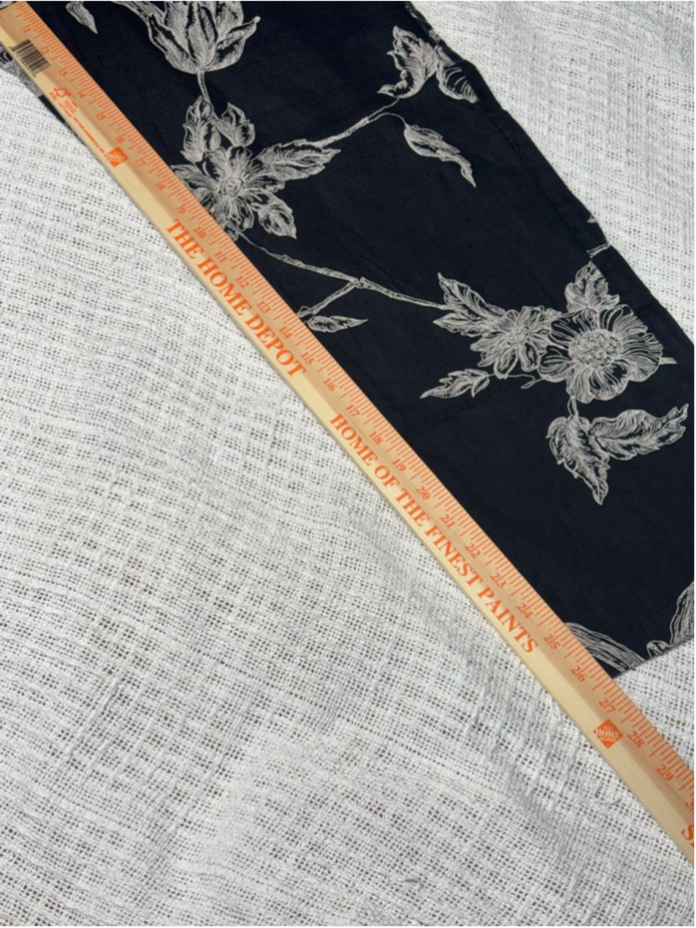 Dialogue 100% Linen Black & Cream Floral Relaxed Breatheable Pants Size 10 GUC - Picture 2 of 7